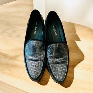 Donald Pliner women’s size 9 lug sole loafers -
Black and gunmetal gray.
